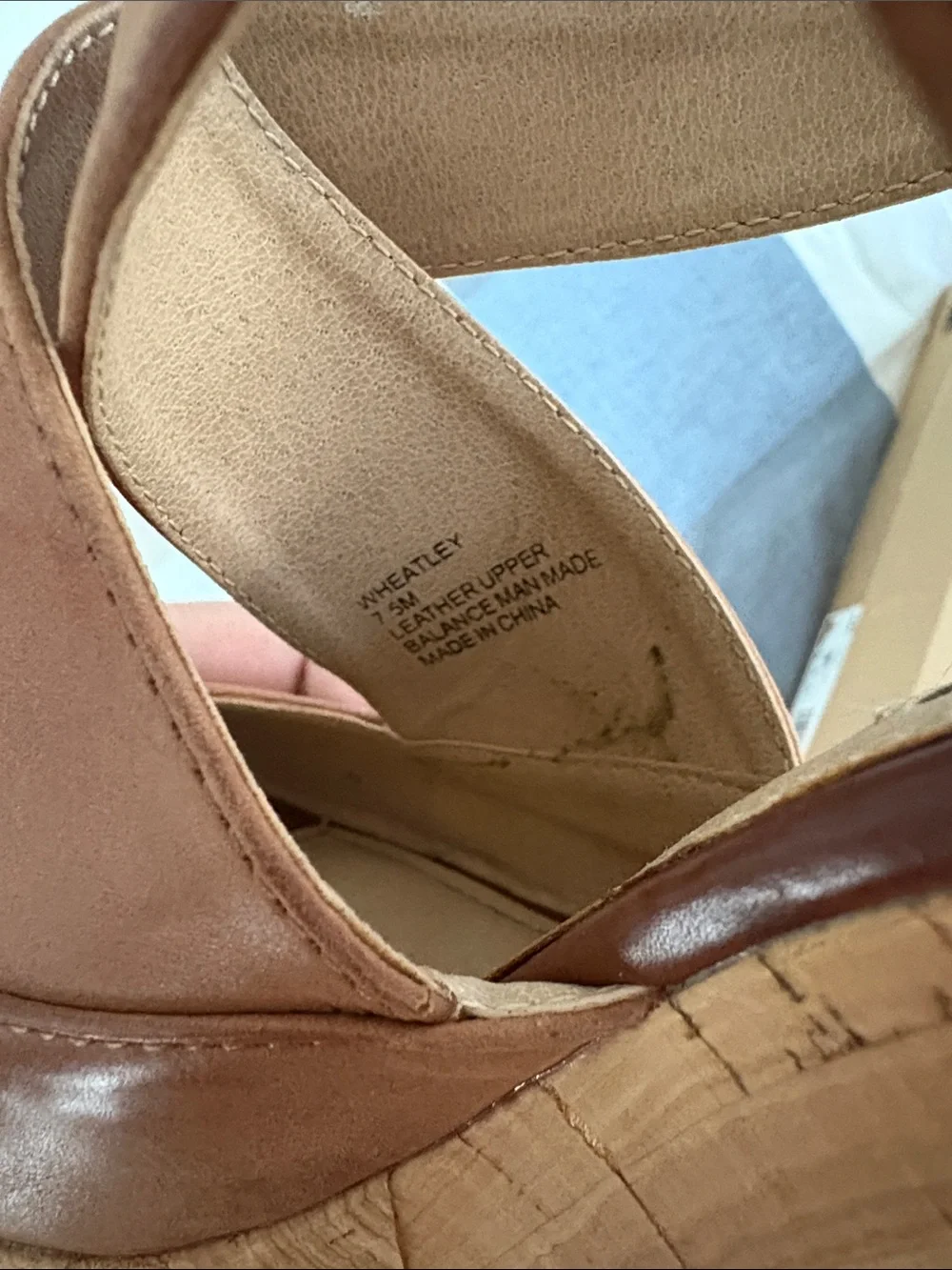 Steve Madden Brown Leather Cork Wedge Sandals